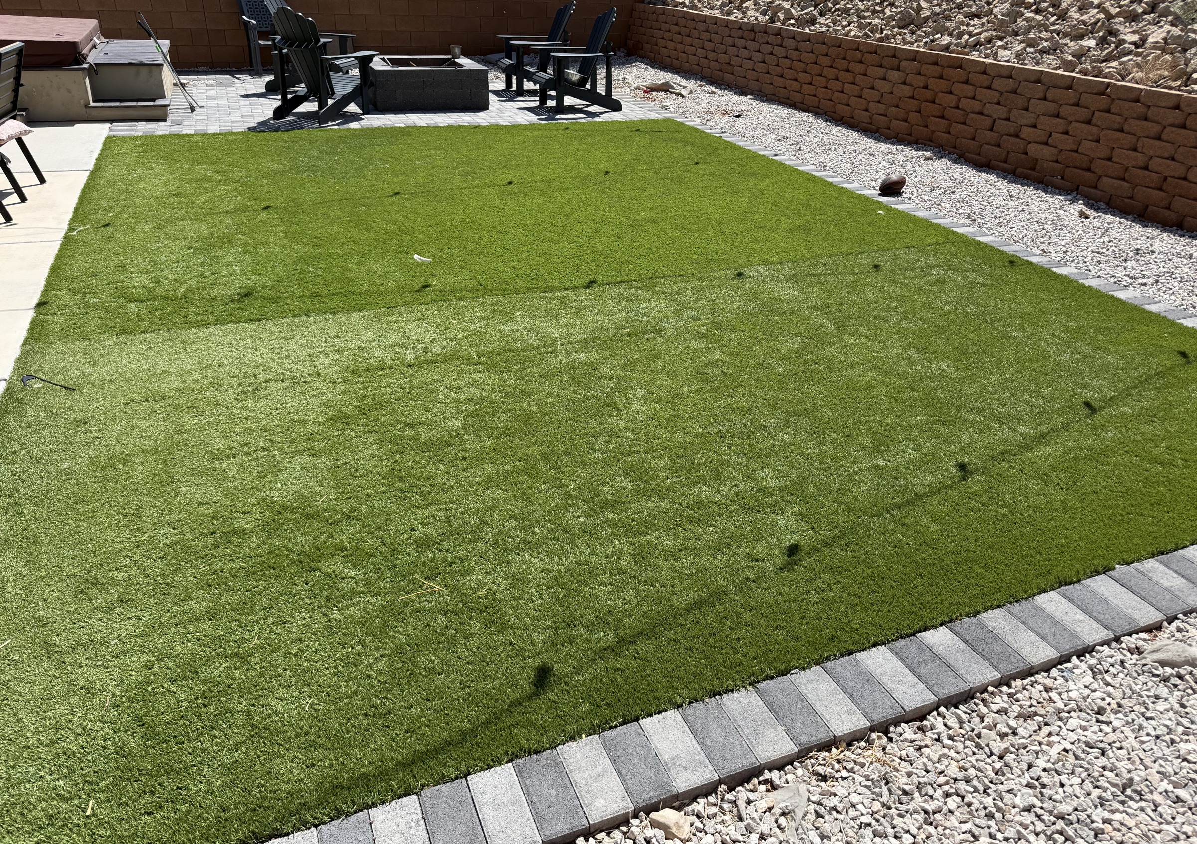 An established Henderson backyard with mature grass cleared of dog waste