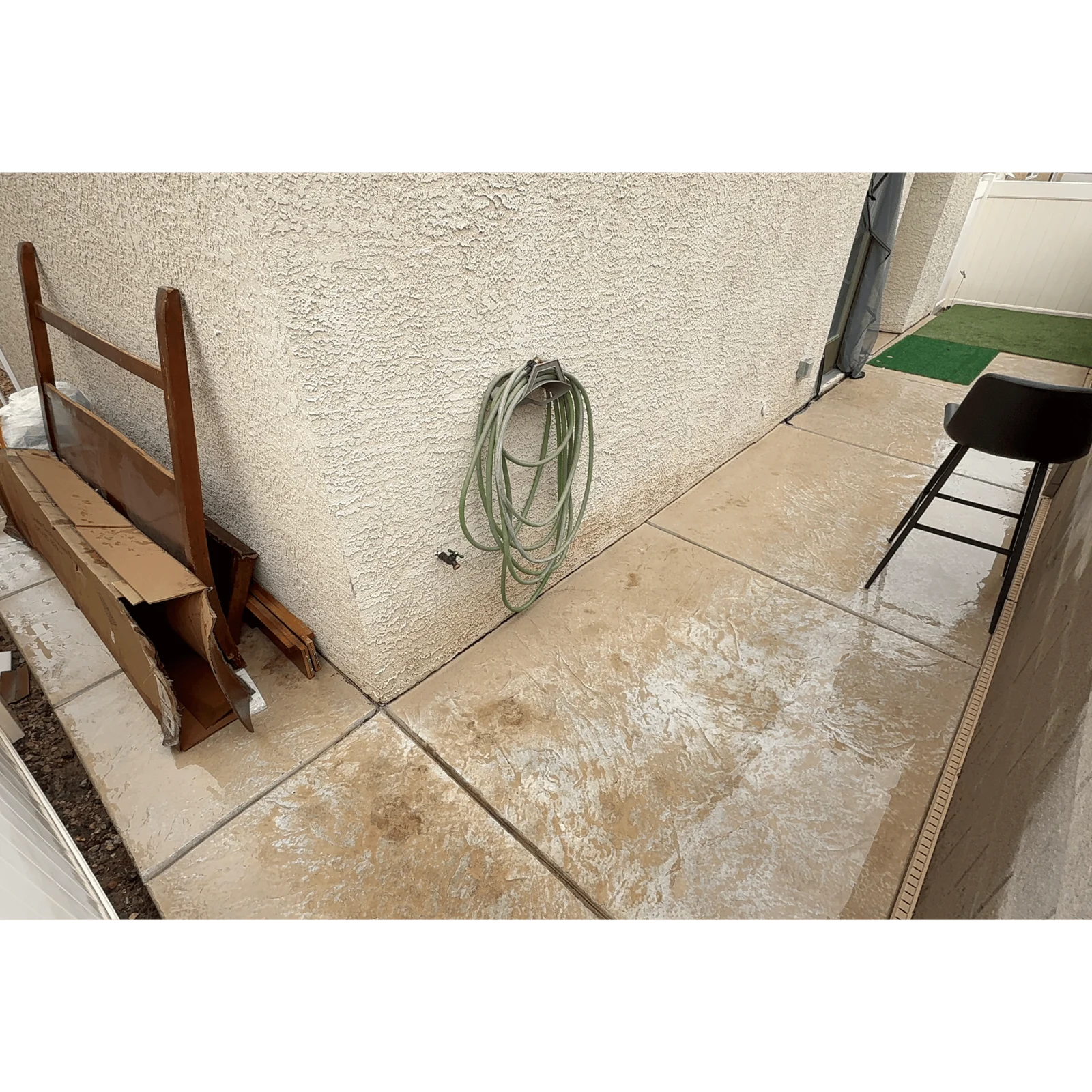 Brianna's backyard after a Poop Scoop Dude visit, clean and ready for the dogs