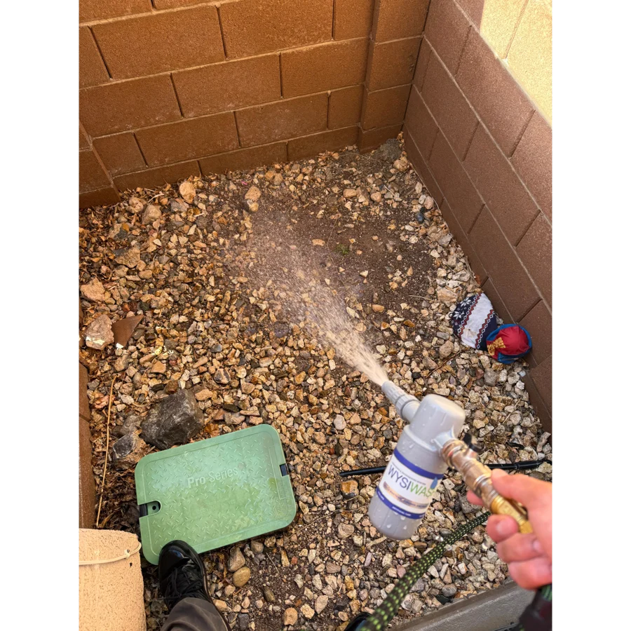 Kandy's backyard after a Poop Scoop Dude visit, clean and tidy